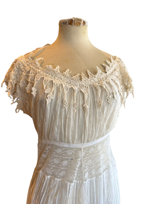 Glaze, Victorian reworked cotton and lace tiered dress