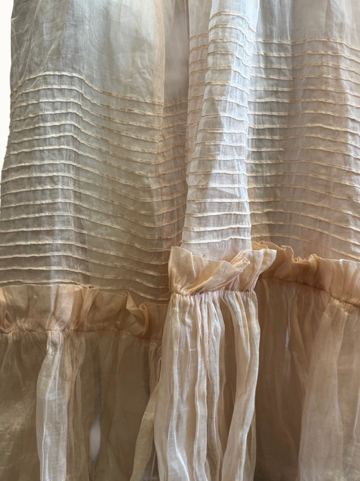 Toni, Victorian blush pink organza long gown