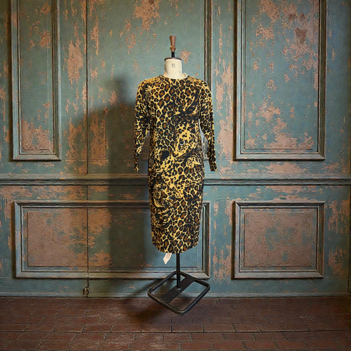 Yves Saint Laurent, Rive Gauche runway autumn/winter 1986/87 leopard print wool dress