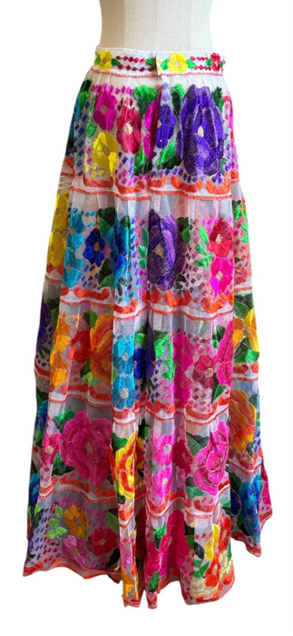 Tia, 50s Mexican embroidered floral skirt