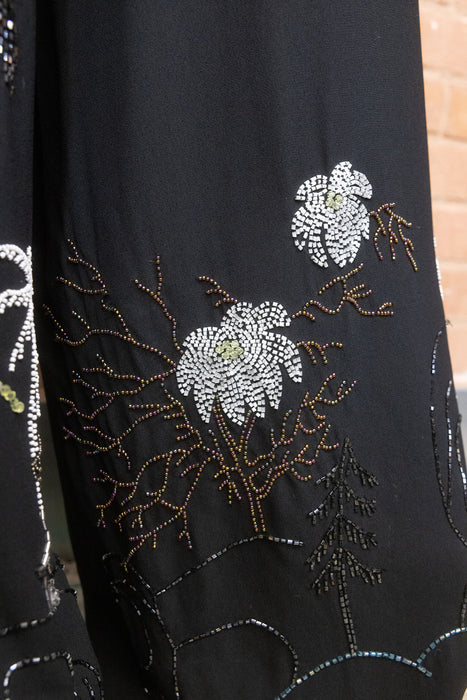 Dries Van Noten, 90s beaded chinoiserie silk trousers