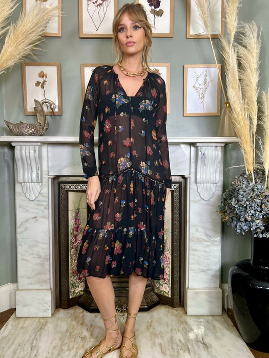 Hannah, vintage floral midi dress