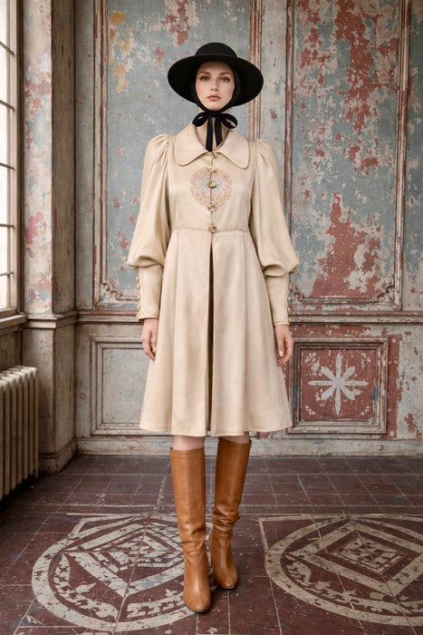 Bill Gibb, 1970’s Couture embroidered satin cream jacket