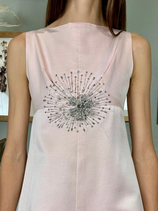 Yana, 60s pink short beaded dress