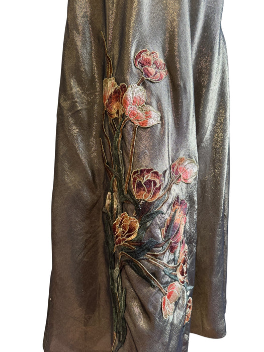 Pauline Trigére, 50s gold metallic embroidered dress