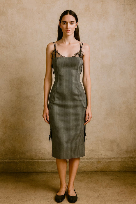 Christian Dior, by Galliano S/S 2004 “Hommage a Marléne” pinstripe dress