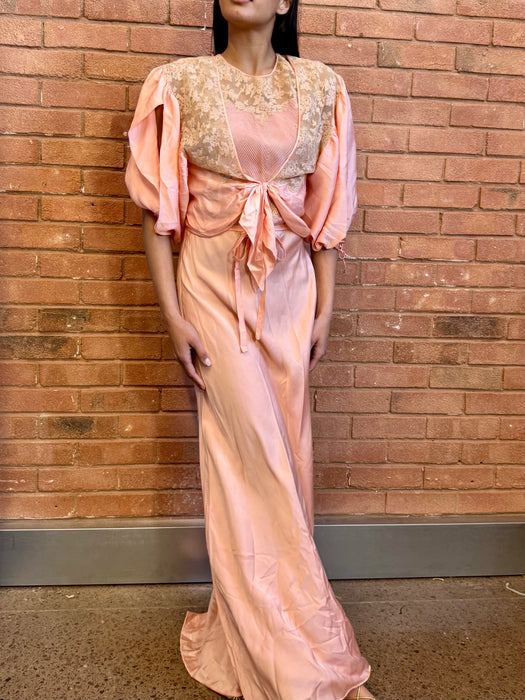 Clarina, 30s silk and lace dress and jacket