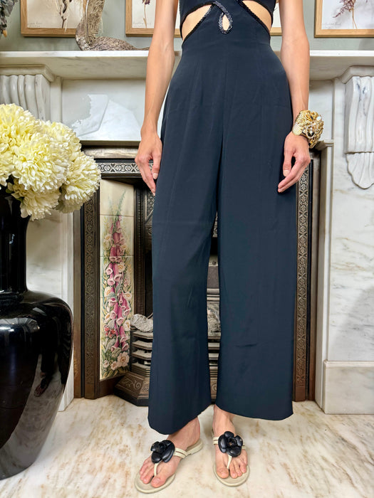 Cache, 80s black beaded jumpsuit