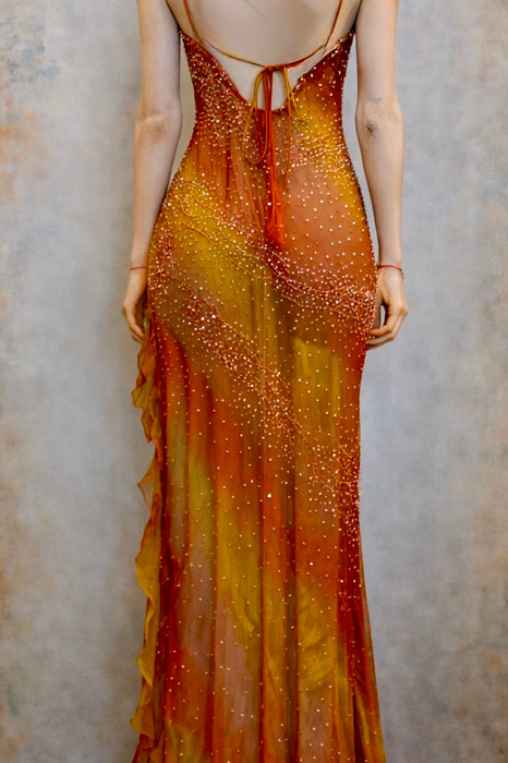 Madisson, 90s silk beaded asymmetric and dyed dress
