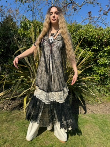 Hera, reworked monochrome 20s lace coat