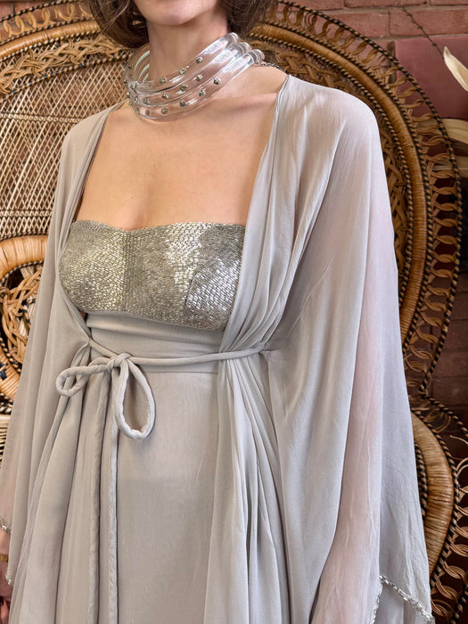Pilar, 70s chiffon and beaded Goddess dress