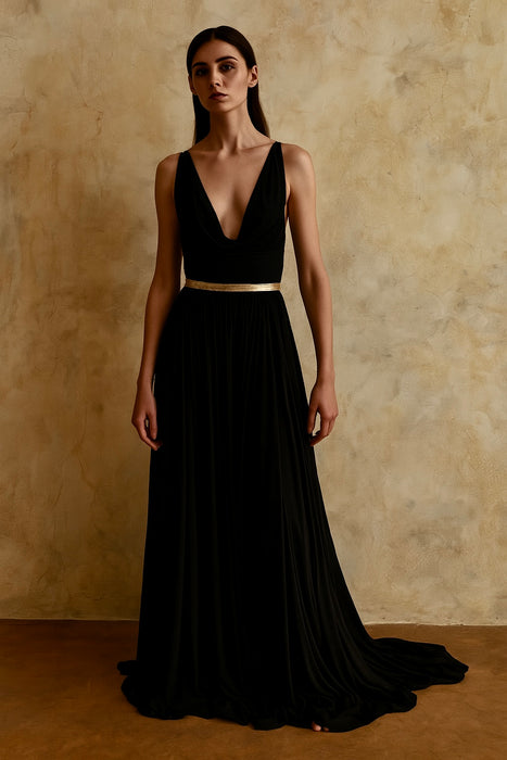 Alaia, vintage jersey and gold maxi dress