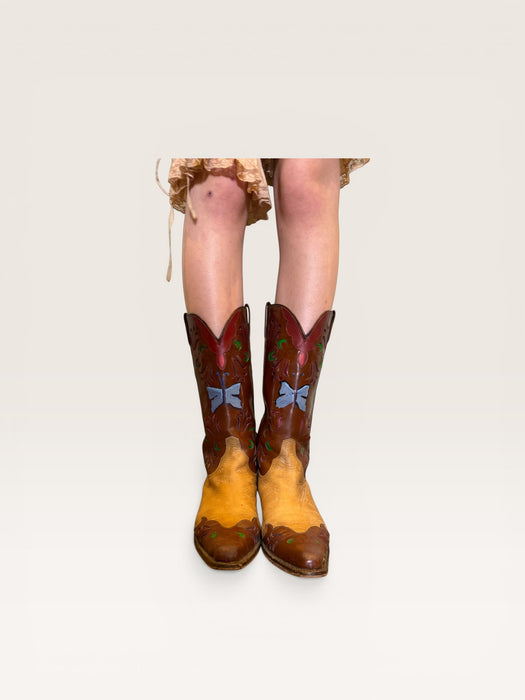 Marfa, original 70s tooled hand painted cowboy boots