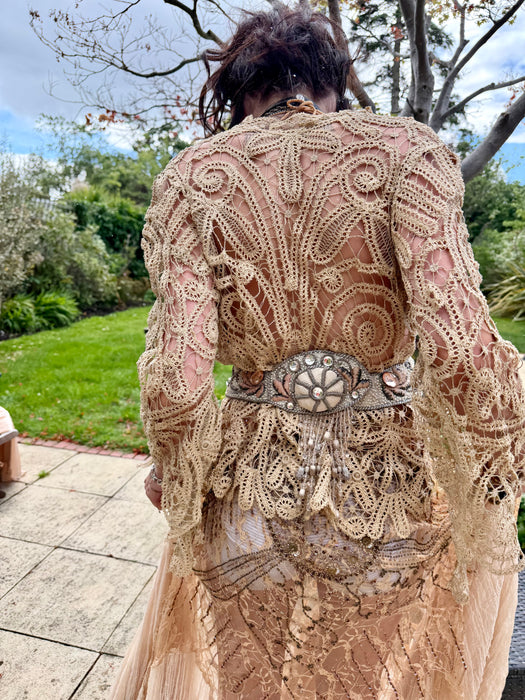 Magnolia, Edwardian needle lace flare sleeve jacket