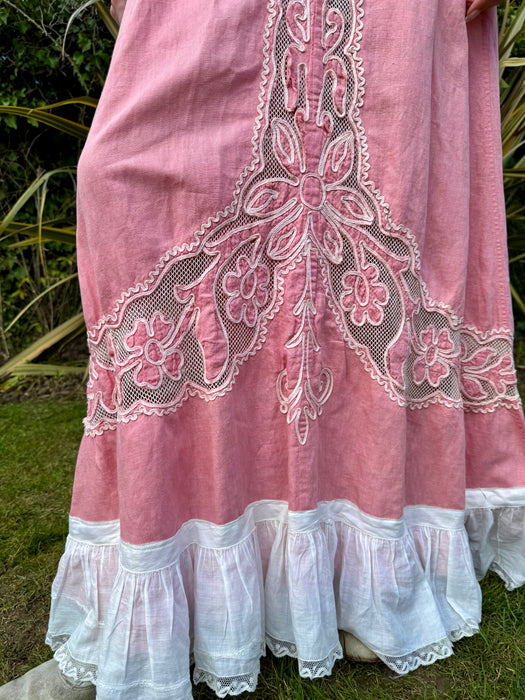 Brie, 30s pink and lace reworked dress