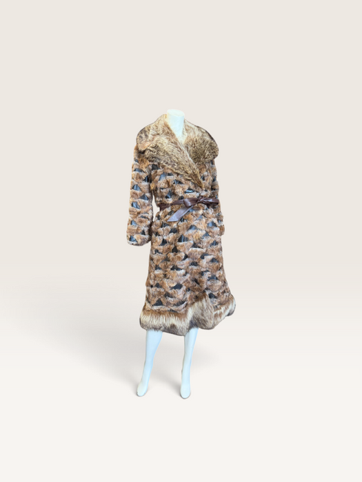 Macy’s 70s mixed leather and fur trench coat