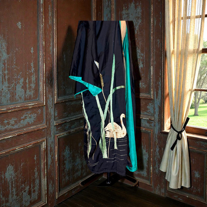 Plume, 40s silk embroidered Japanese Kimono