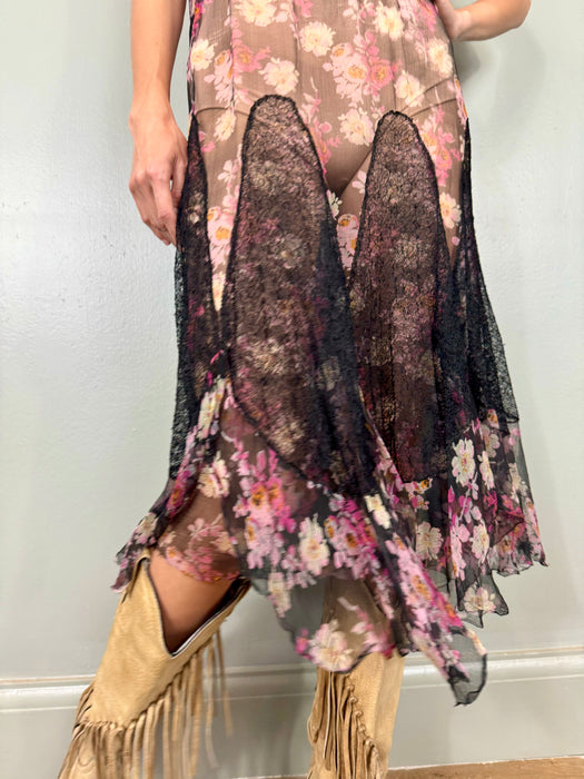 Eden, 30s original floral and lace dress