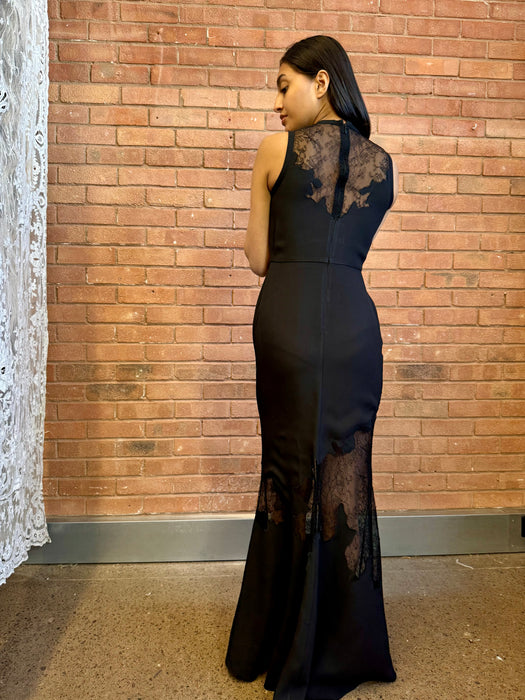 Ellie Saab, black crepe and lace dress