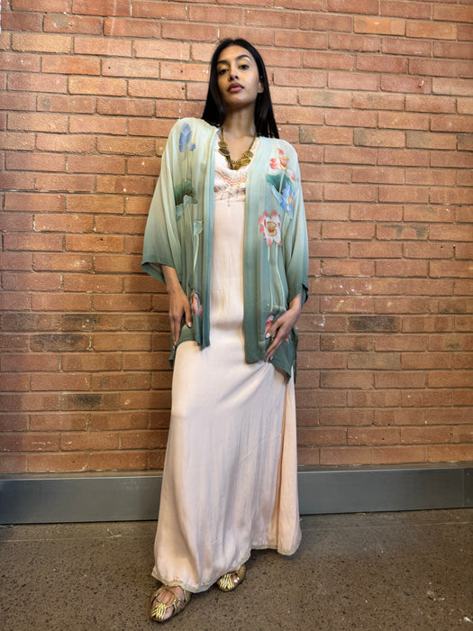Wintour, 70s hand painted silk jacket
