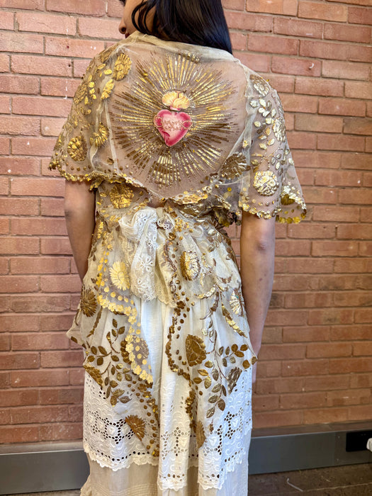 Esther, 20s net and gold floral bolero