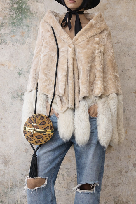 Raid, 70s circular leopard print tassel bag