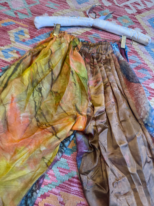 Petra, reworked hand painted elasticated frill trousers