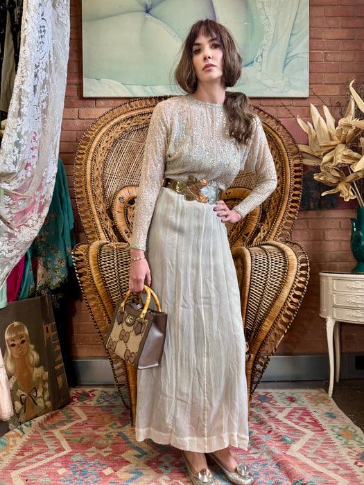 Seraphine, 70s chiffon and beaded dress