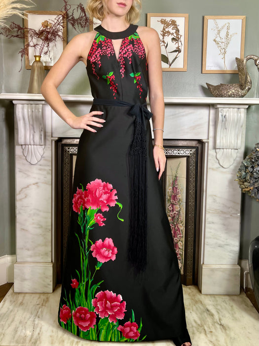 Rania, 70s silk floral dress