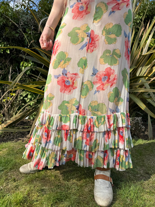 Gladis, 30s floral chiffon dress