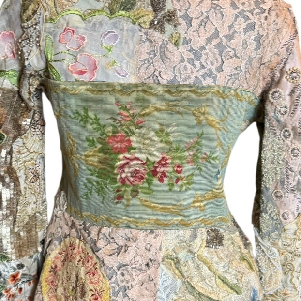 Frankly, antique patchwork of needlepoint, lace and beaded embroideries