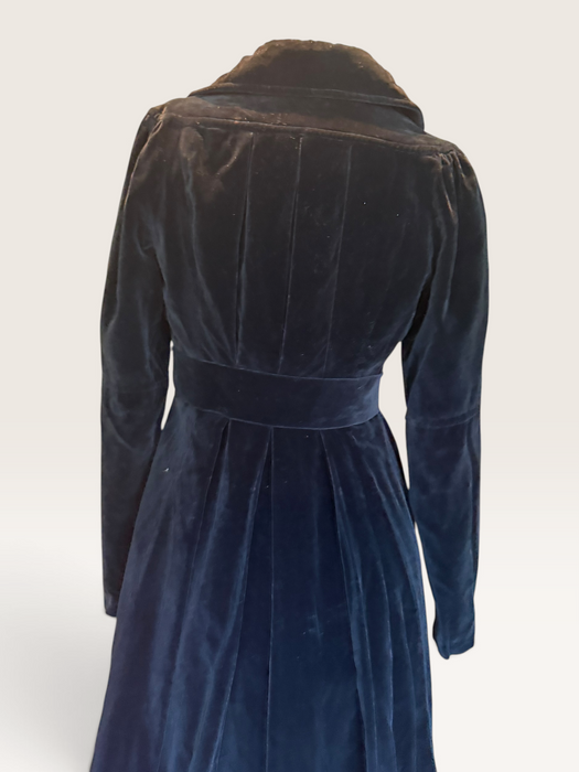 Ossie Clark, 1970s black velvet equestrian style coat