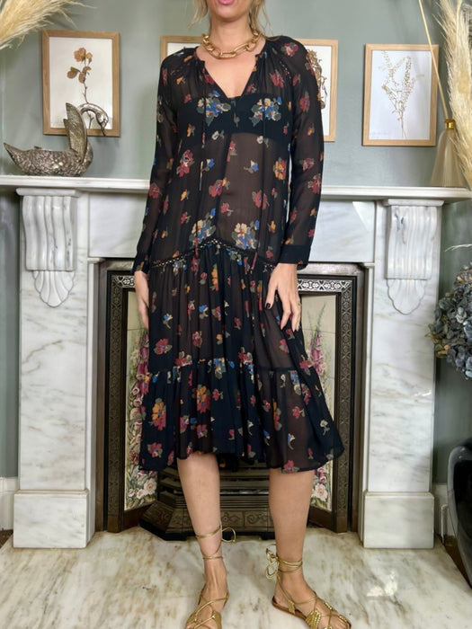 Hannah, vintage floral midi dress