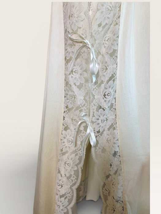 Beatrice, 1930s cream silk and lace side tie dress