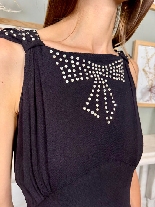 Blossom, 30s silk bias cut and diamanté dress