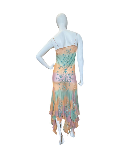 Calor, 90s hand dyed bias cut mermaid beaded dress