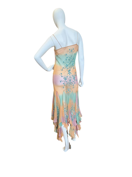 Calor, 90s hand dyed bias cut mermaid beaded dress