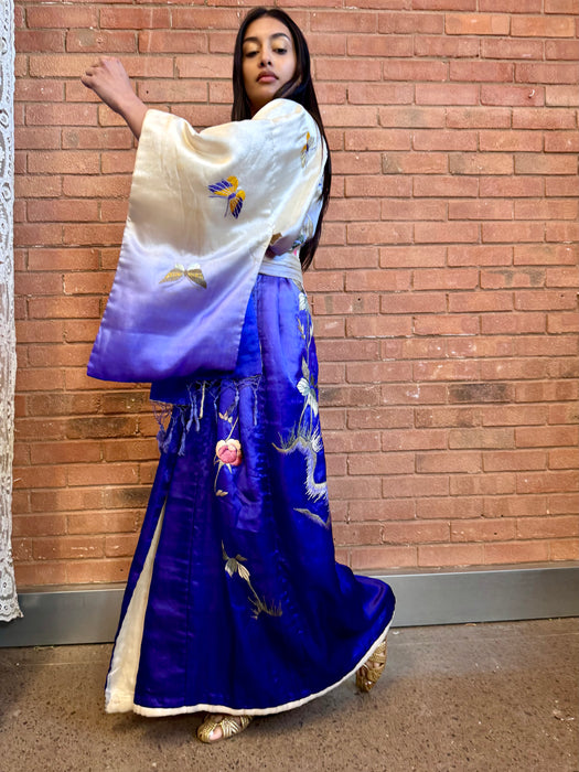 Delilah, 40s Japanese silk ombré embroidered kimono