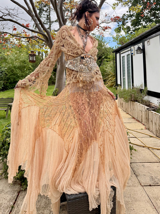 Magnolia, Edwardian needle lace flare sleeve jacket