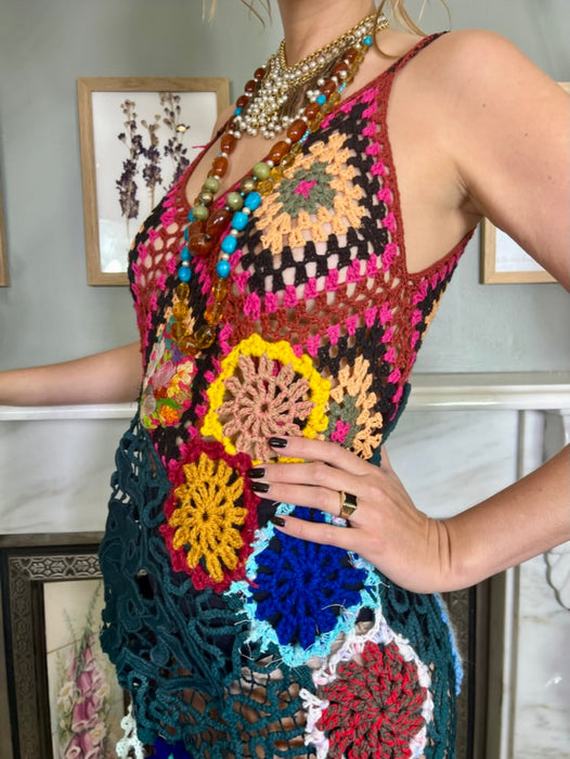 Ray, vintage short crochet dress