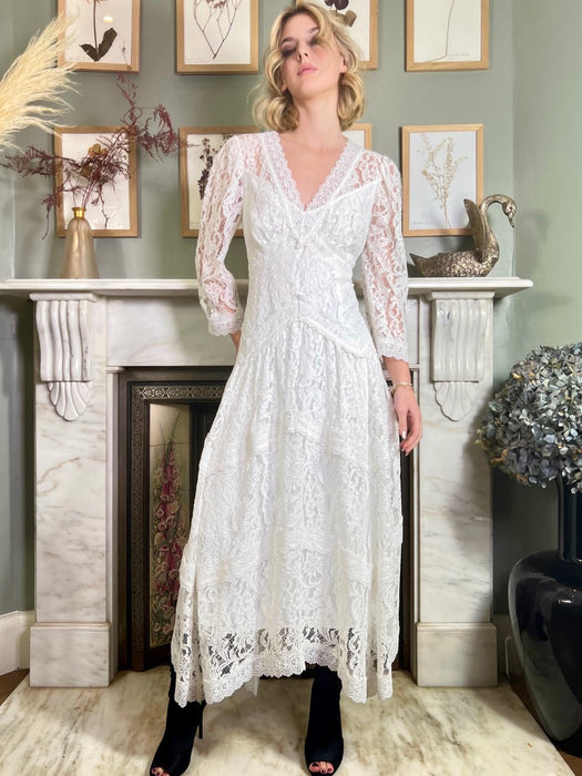 Deedee, white lace handkerchief dress