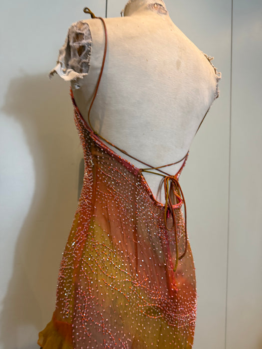 Madisson, 90s silk beaded asymmetric and dyed dress