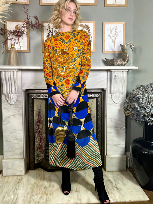 Dries Van Noten, velour Oriental print dress