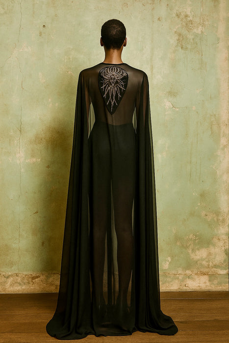 Nora, original 1920s chiffon Kaftan with intricate beaded design