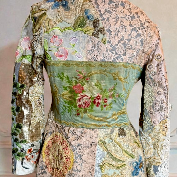 Frankly, antique patchwork of needlepoint, lace and beaded embroideries