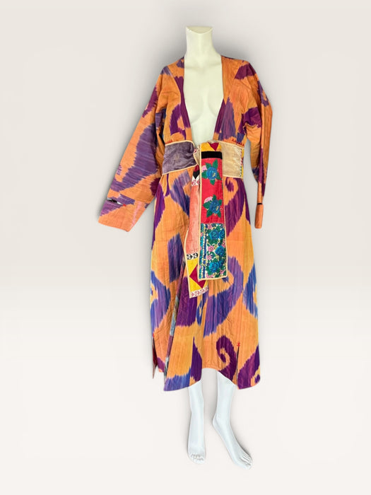 Iman, original 30s silk Uzbek Ikat belted robe