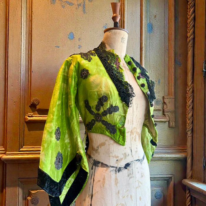 Strobe, embellished Victorian hand dyed beaded jacket