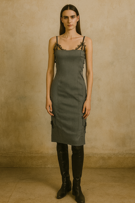Christian Dior, by Galliano S/S 2004 “Hommage a Marléne” pinstripe dress