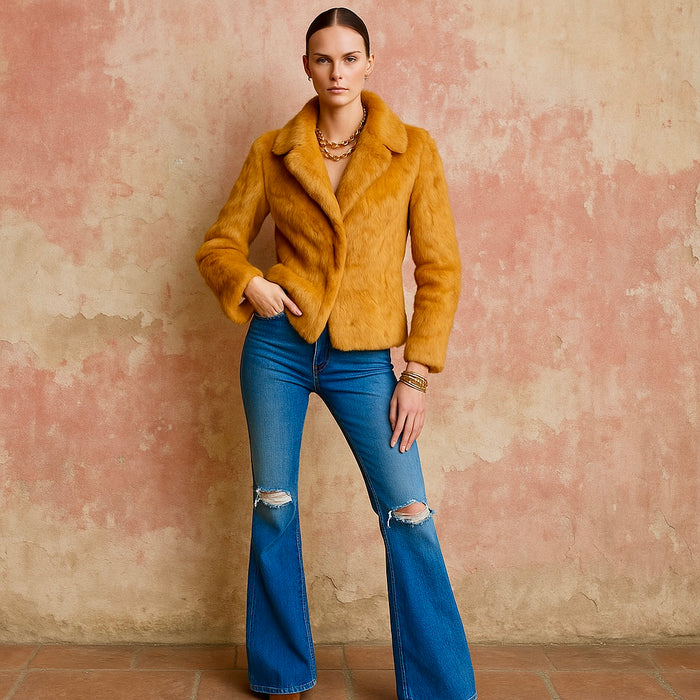 Sera, 70s strawberry blonde fur jacket