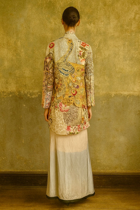 Nat, reworked Vintage long patchwork jacket